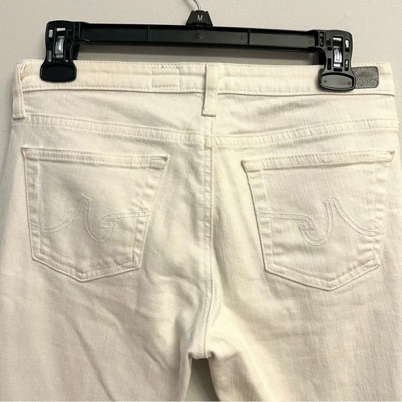 Ag Adriano Goldschmied Women’s White Straight Leg Jeans The Stevie Size 28R - Picture 6 of 12